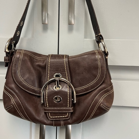 Coach Bags Small Vintage Brown Leather Coach Buckle Bag Poshmark